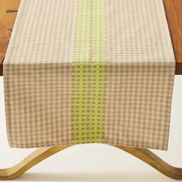 New! Anthropologie-Posie Gingham Table Runner - Picture 1 of 3